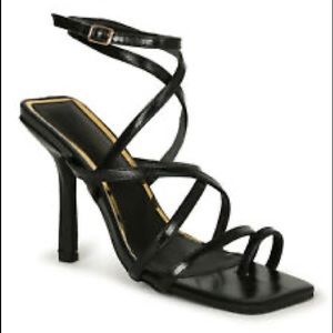 Square Toe Strappy Sandal Heels